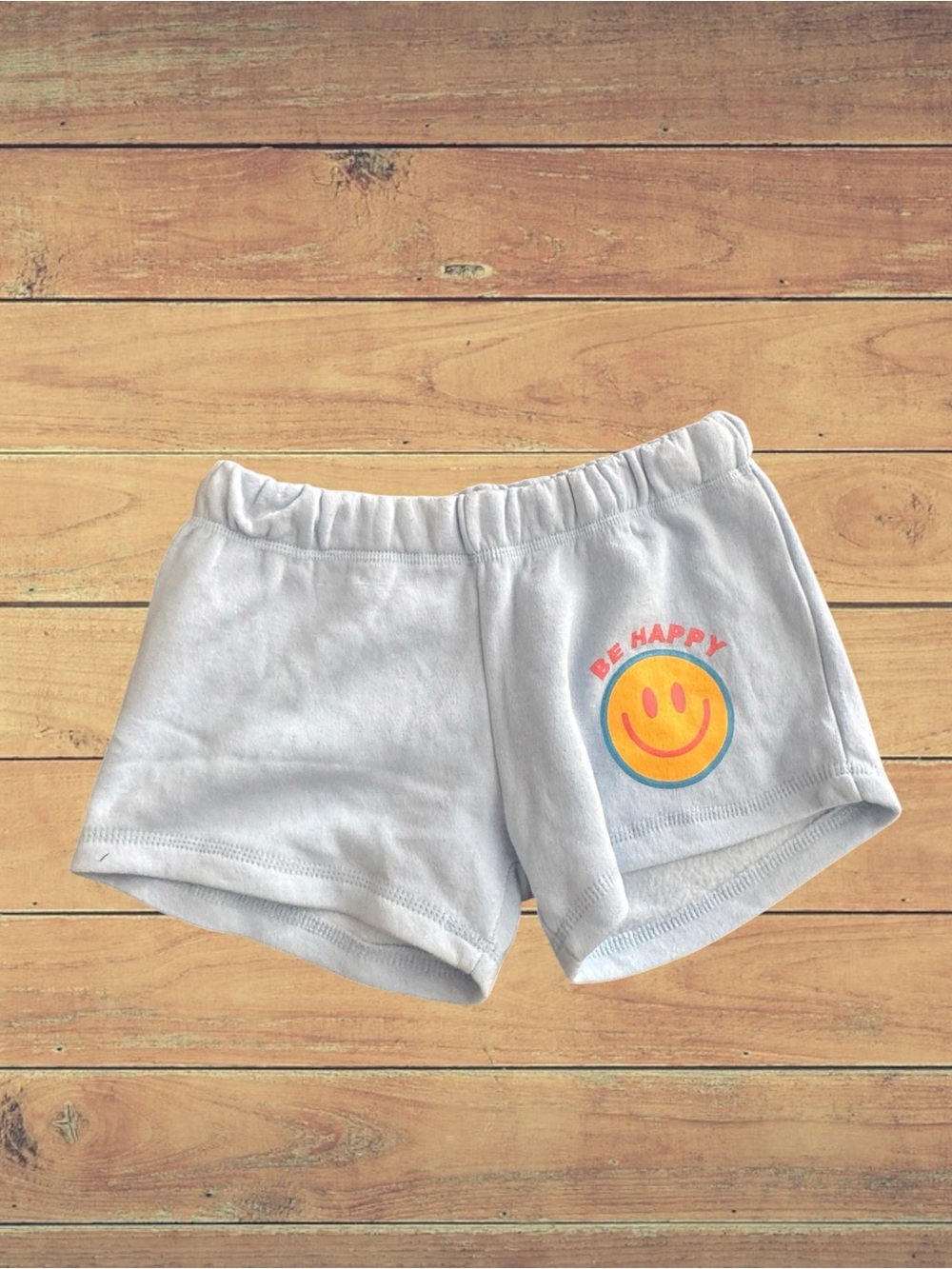 NEW Vintage Havana Light Blue Girls Shorts with Yellow Smiley, XL (16)